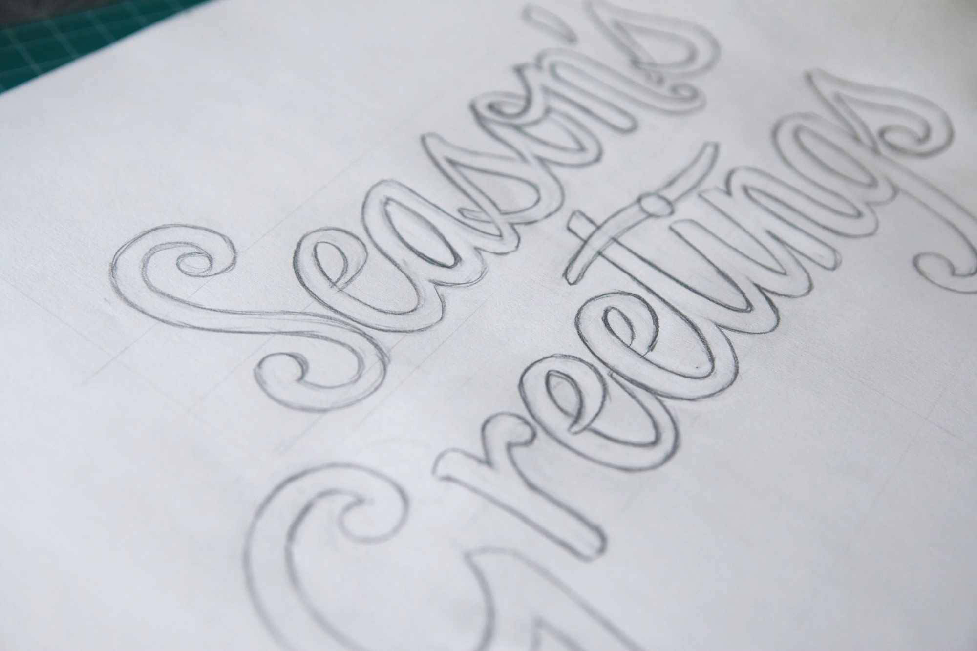 Lettering para tarjeta navideña 2023 - Bocetos