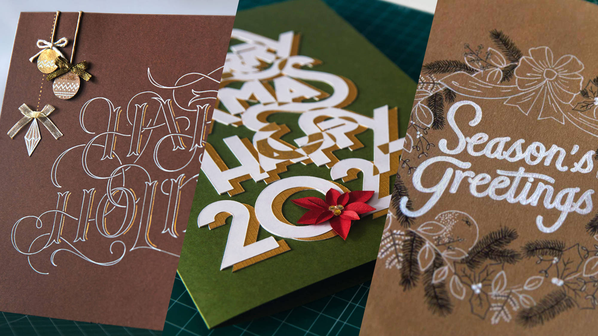 Letterings per a postals de Nadal 2021 - 2023