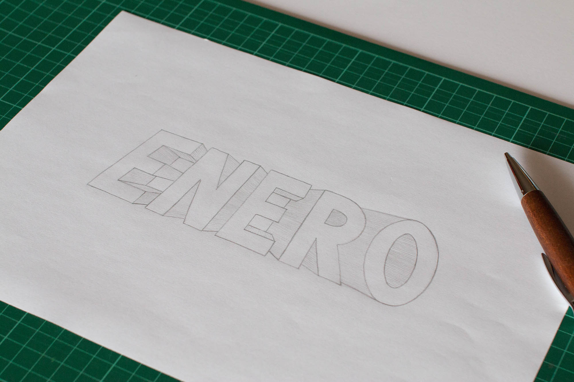 Esbossos pel projecte de lettering "Els mesos".