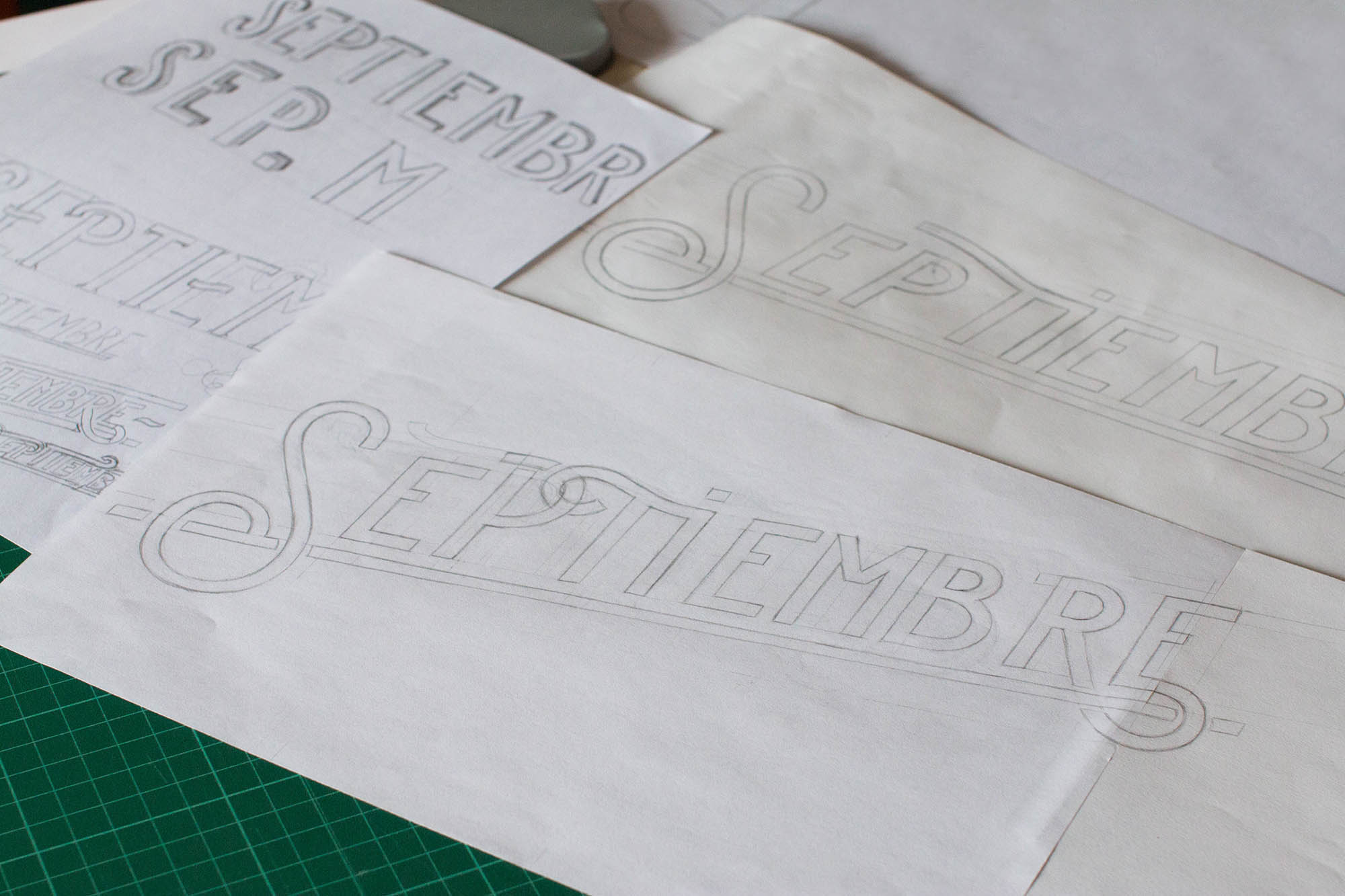 Sketches for the lettering project "The Months".